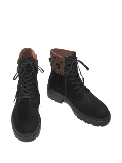 Stuart Weitzman Hudson Lace-up Bootie In Black