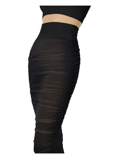 Wolford Sheer Drape Skirt In Black