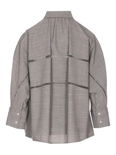 Fabiana Filippi Long-sleeved Shirt In Gray