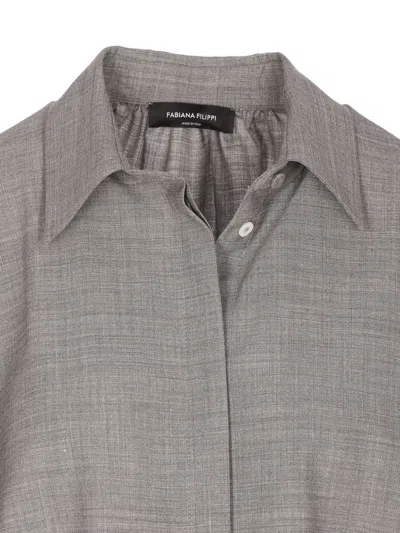 Fabiana Filippi Long-sleeved Shirt In Gray