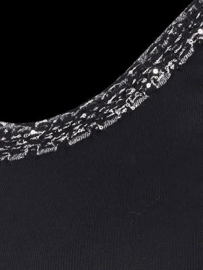 Fabiana Filippi Top Embellished Neckline Sleeveless Design Style In Black