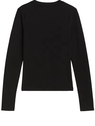 Theory Black Pima Cotton Sweater In Black