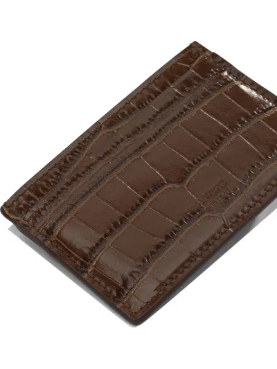 Tom Ford "exotic Line" Card Holder In Brown