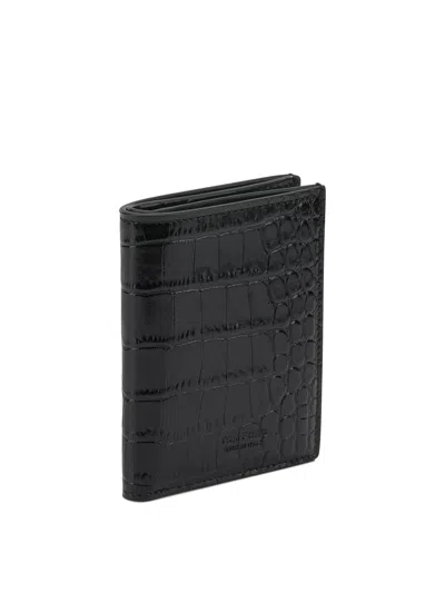 Tom Ford "exotic Line" Folding Card Holder In Black