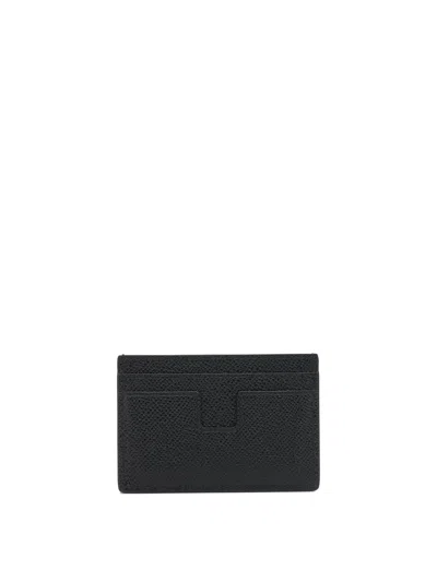 Tom Ford Grain Leather Cardholder In Black