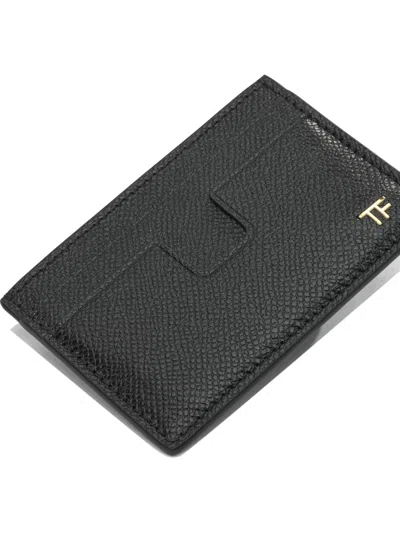 Tom Ford Grain Leather Cardholder In Black