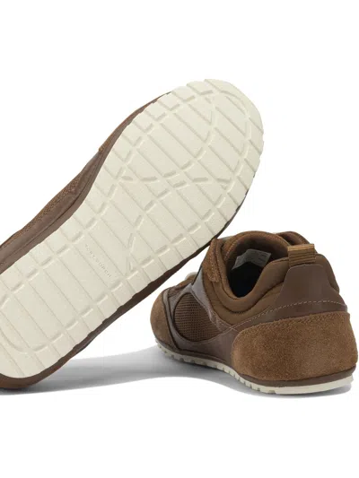 Tory Burch Field Sneaker In Suede And Mesh Cognac Color In Brown