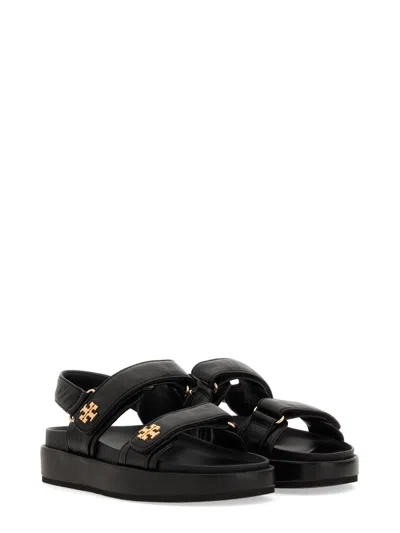 Tory Burch Kira Leather Slingback Sandals In Black