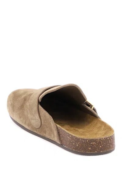 Tory Burch Mellow Suede Leather Slippers In Brown