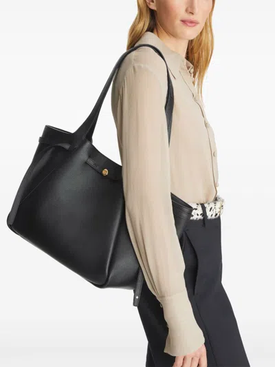 Tory Burch Saint Laurent Cassandre Leather Bucket Bag In Black