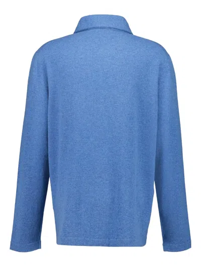 Piacenza Cashmere Chest-pockets Buttoned Shirt In Blue