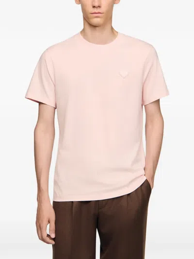 Sandro T-shirt With Heart Patch In Pink