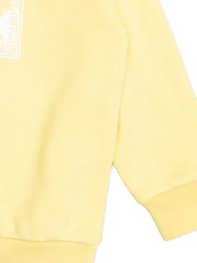 Versace Logo Sweatshirt In Yellow
