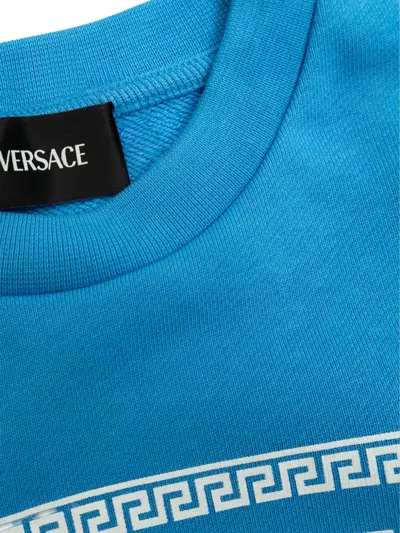 Versace Logo Graphic Sweatshirt In Blue