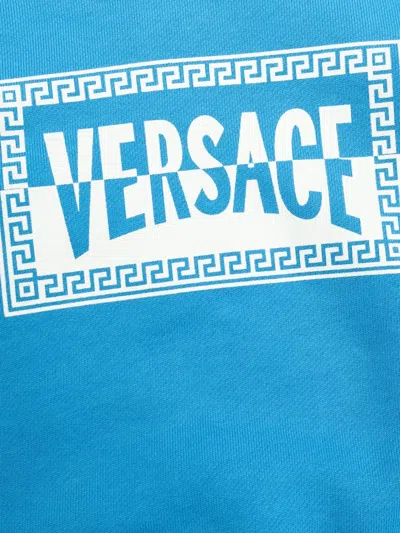 Versace Logo Graphic Sweatshirt In Blue