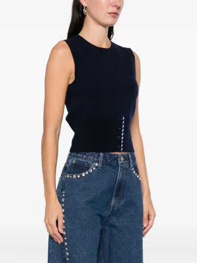 Sandro Button-detail Top In Blue