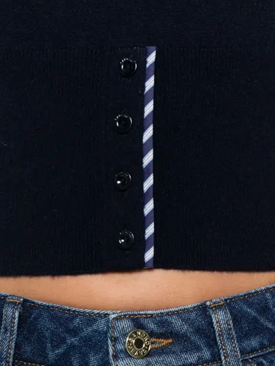 Sandro Button-detail Top In Blue