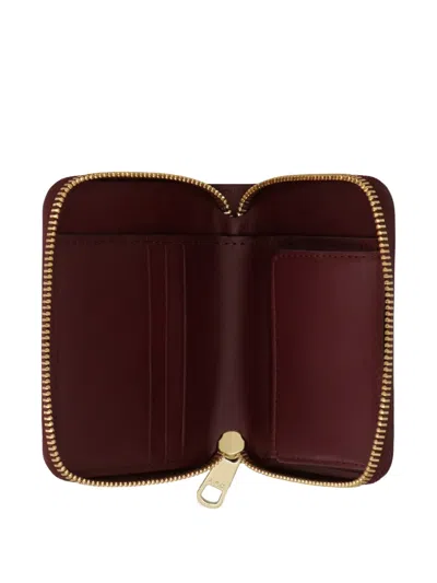 Apc Zip Leather Wallet In Red