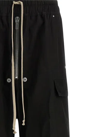Rick Owens Cargobelas Drawstring Elasticated Trousers In Black