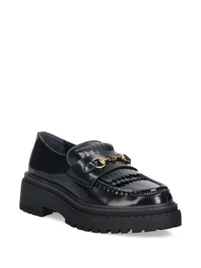 Nokwol Perry Fringed Loafers In Black