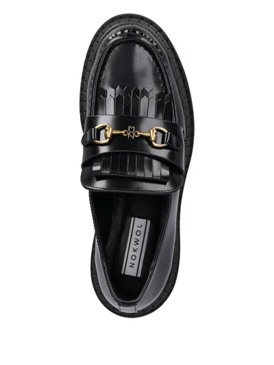 Nokwol Perry Fringed Loafers In Black