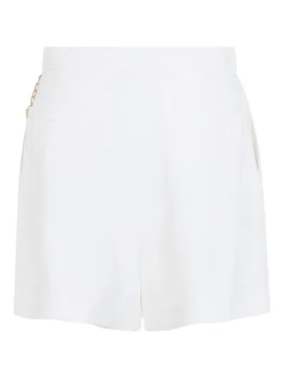 Elisabetta Franchi Tailored Shorts With Metallic-chain In Neutral