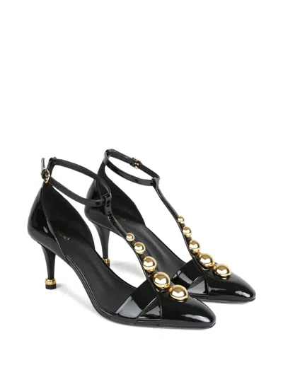 Chloé 70mm Cleia Studded Patent Leather Pumps In Black