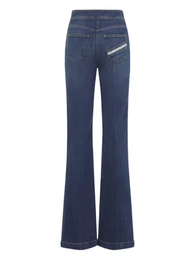 Elisabetta Franchi Blue Denim Cotton Jeans With Buttons In Blue