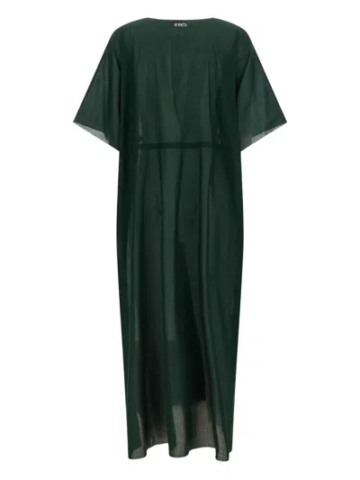 Eres Batwing Sleeve Drawstring Volier Midi Dress In Green
