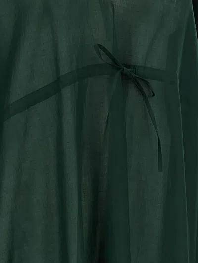 Eres Batwing Sleeve Drawstring Volier Midi Dress In Green