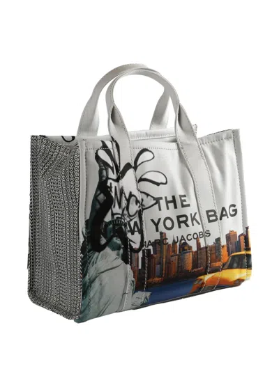 Marc Jacobs Graphic Print Top Handle Tote Bag In White
