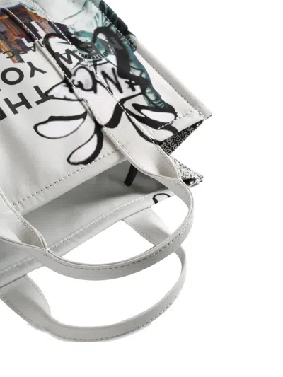 Marc Jacobs Graphic Print Top Handle Tote Bag In White