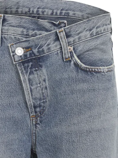 Agolde Conclusion Blue Regenerated Cotton Arc Criss Cross Jeans