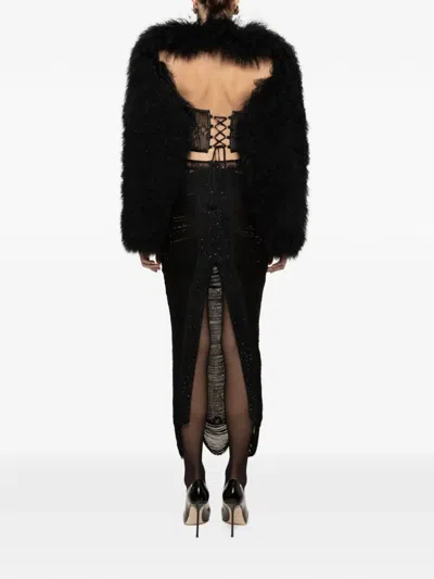 Nissa Lace Midi Dress In Black