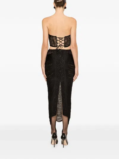 Nissa Lace Midi Dress In Black