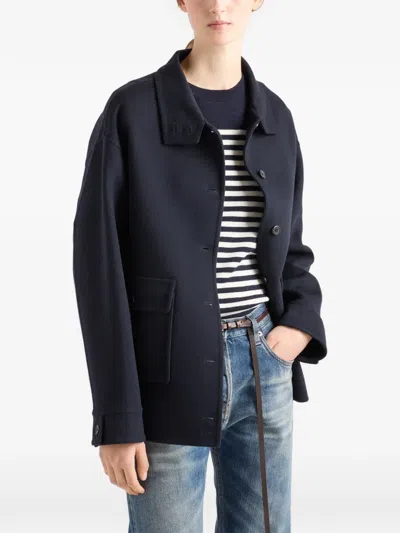 Prada Gestreifter Pullover Aus Wolle In Black