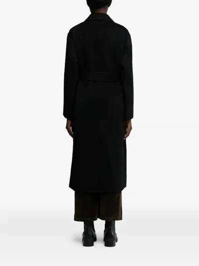 Aspesi Belted Wool Coat In Black