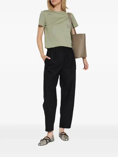 Max Mara Logo-embroidered T-shirt In Green