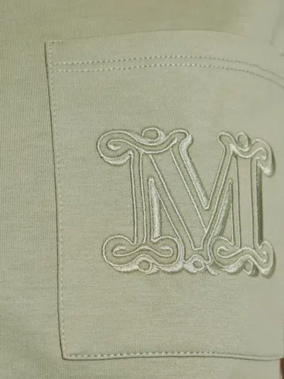Max Mara Logo-embroidered T-shirt In Green