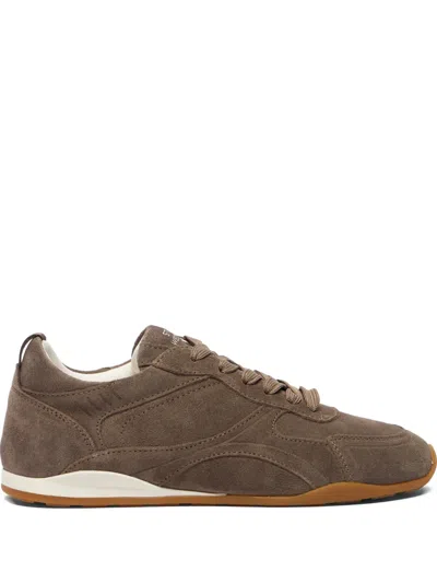 Stuart Weitzman Scout Lace-up Sneakers In Brown