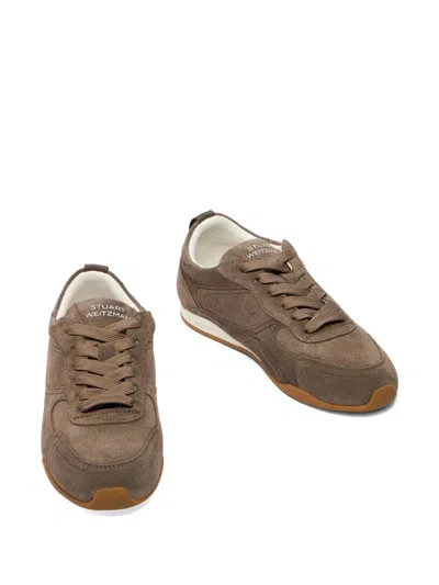 Stuart Weitzman Scout Lace-up Sneakers In Brown