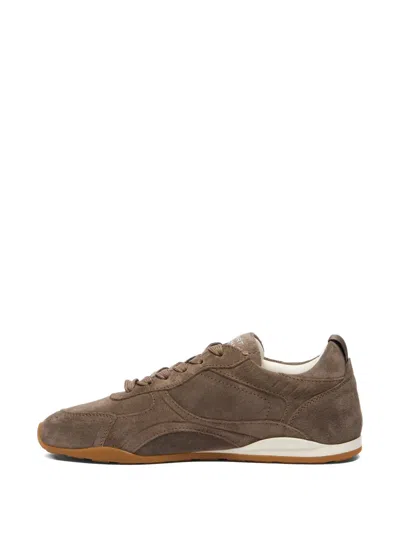 Stuart Weitzman Scout Lace-up Sneakers In Brown