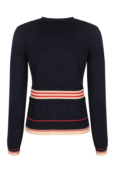 Valentino Garavani Cotton Crew-neck Sweater In Blue