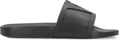 Valentino Garavani Coolside Rubber Slides In Black