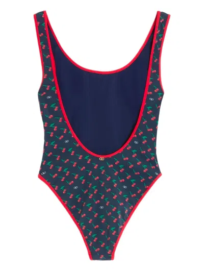 Valentino Garavani Lycra Swimsuit With Cherryfic Print In Multi