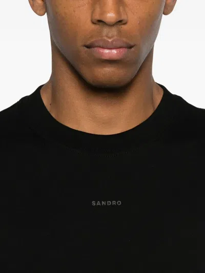 Sandro Logo T-shirt In Black