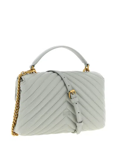 Pinko Mini Lady Love Puff Quilted Tote Bag In Gray