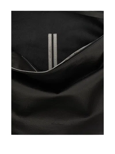 Rick Owens Gemini Shoulder Bag Adjustable Strap Hardware In Black