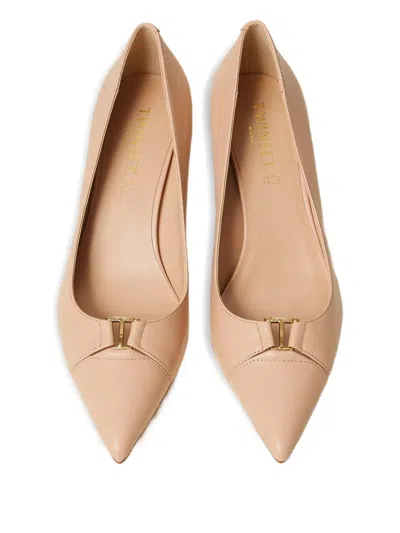 Twinset Pointed Pump Medium Heel In Neutral