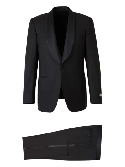Canali Impeccabile Shawl-lapel Button Suit In Black